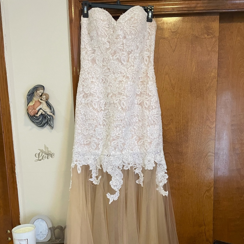 White French lace evening gown